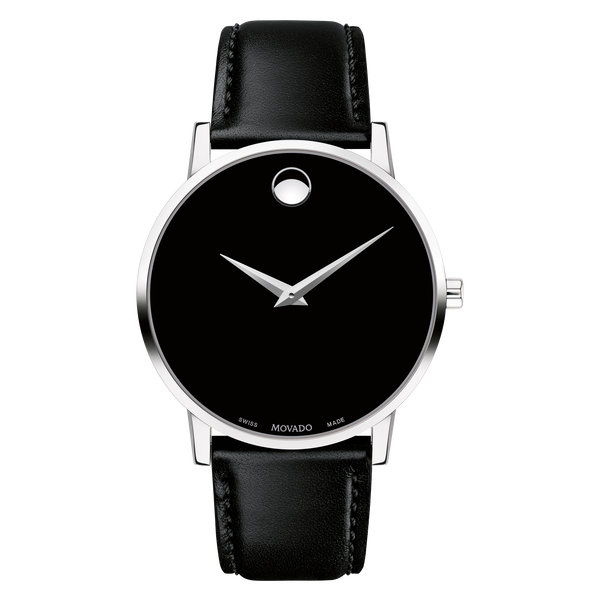 Movado Museum Classic Black Dial and Black Strap Watch