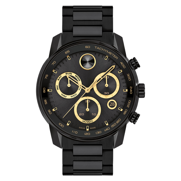 Movado Bold Verso Men's Black Dial and Black Stainless Steel Chronograph Watch
