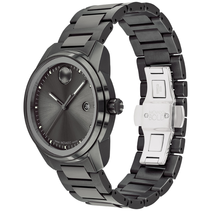 Movado Bold Verso Gunmetal Stainless Steel and Dial Men's Watch
