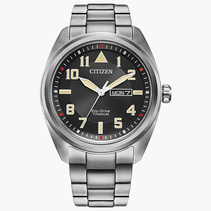 Citizen's Garrison Stainless Steel Black Dial Eco-Drive Watch