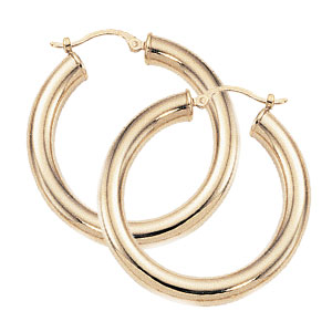 14k Yellow Gold 4mm Hoops