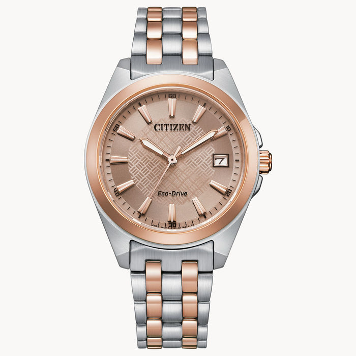 Citizen Ladies Peyten Brown Dial and Two-Tone Stainless Steel Eco-Drive Watch