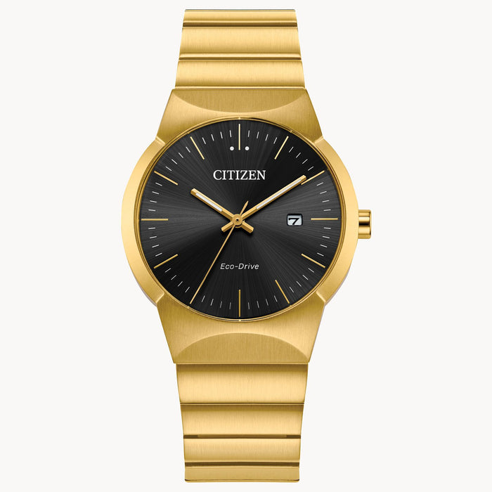 Citizen Ladies Axiom Black Dial and Gold Tone Eco drive Stainless Steel Watch