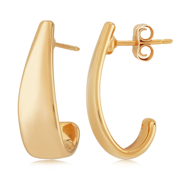 14k Yellow Gold "J" Style Earrings