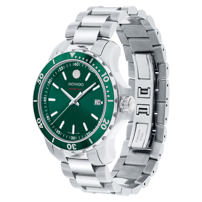 Movado Men's Series 800 Green Dial and Stainless Steel and Aluminum Watch