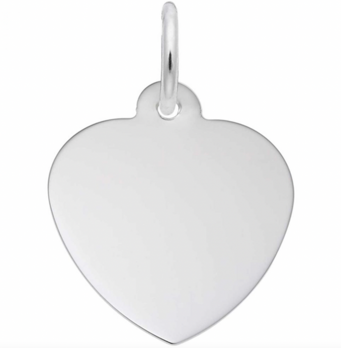 Rembrandt Sterling Silver Engravable Heart Charm