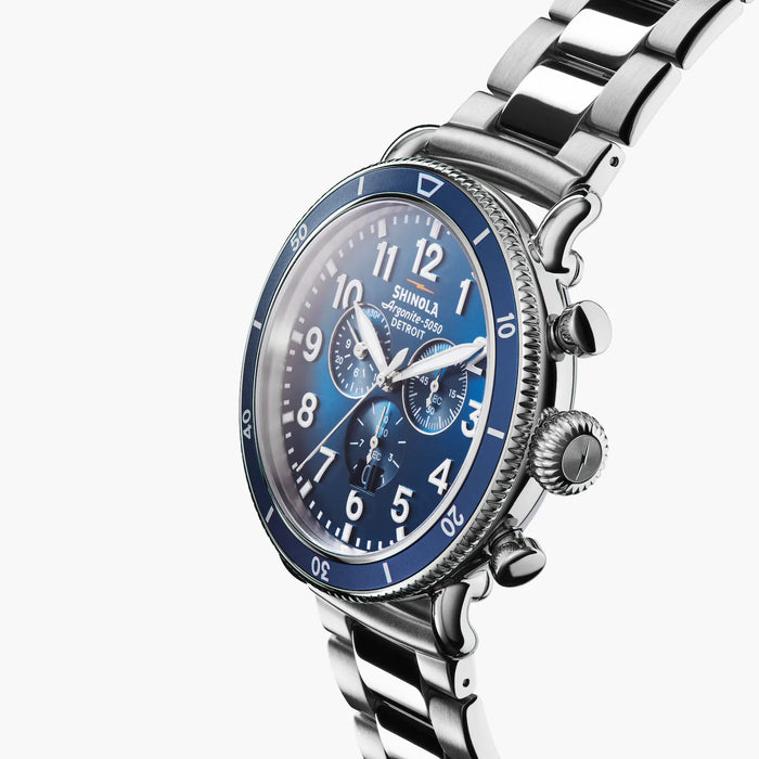 Shinola Runwell Sport Chrono 48MM Blue Dial and Stainless Steel Watch