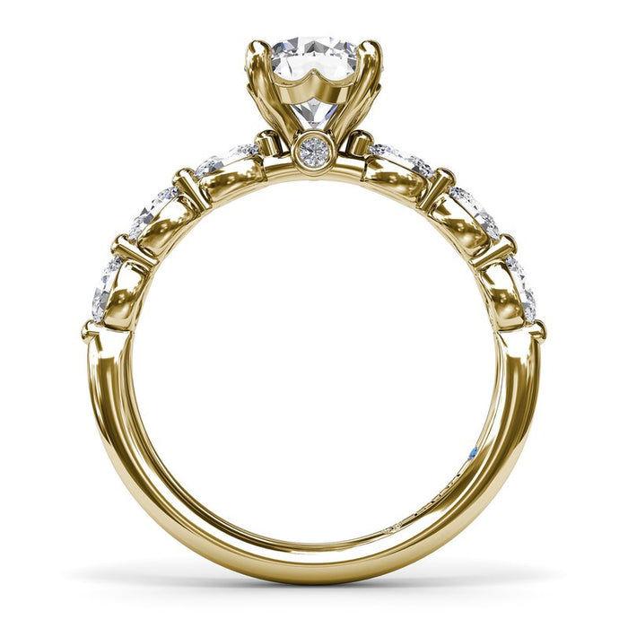 Oval Diamond Shank Engagement Ring Setting