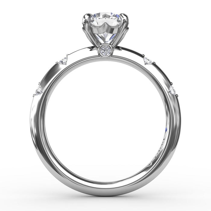Round Raindrop Shank Engagement Ring Setting