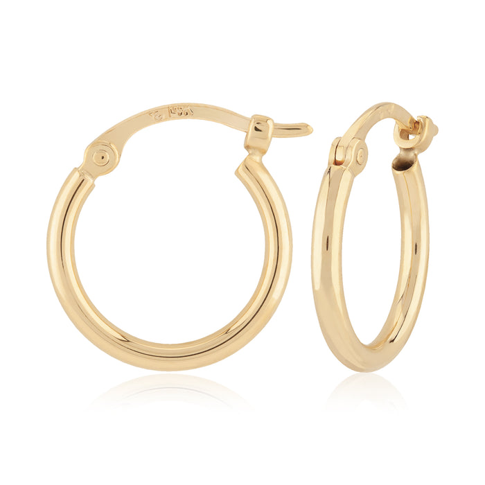 14K Yellow Gold Baby Tube Hoop Earrings