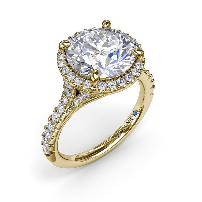 Striking and Bold Halo Engagement Ring Setting