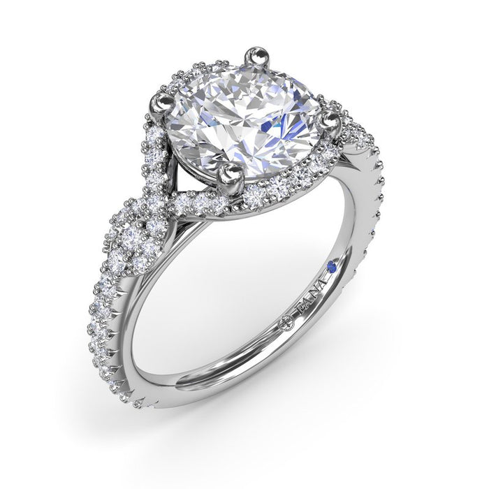 Love Knot Halo Engagement Ring Setting