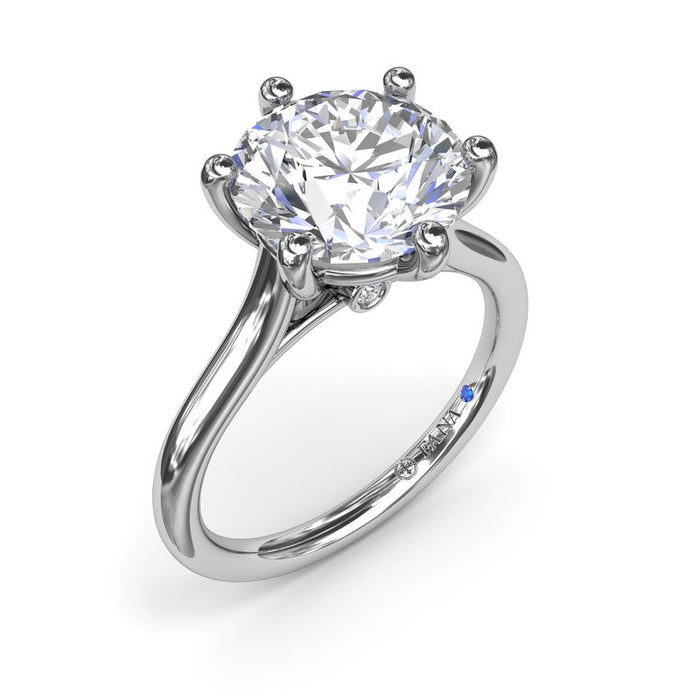 Six Prong Round Solitaire Engagement Ring Setting