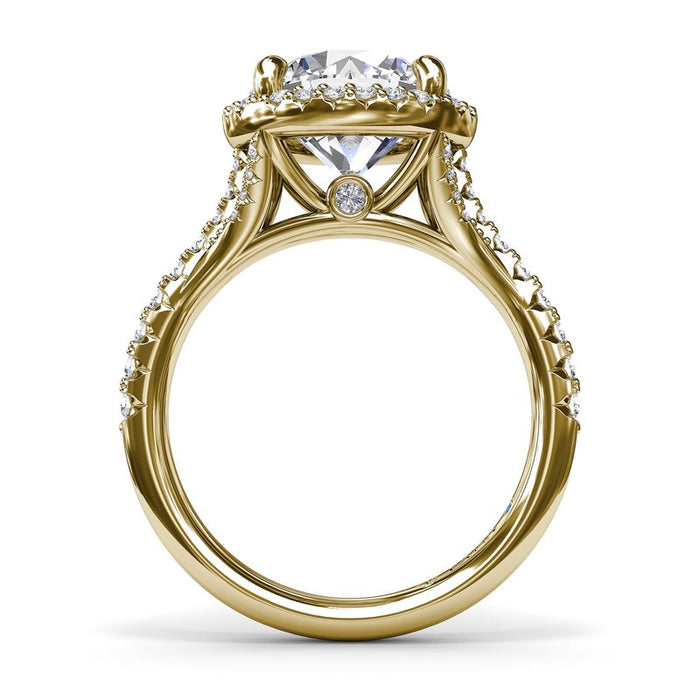 Striking and Bold Halo Engagement Ring Setting