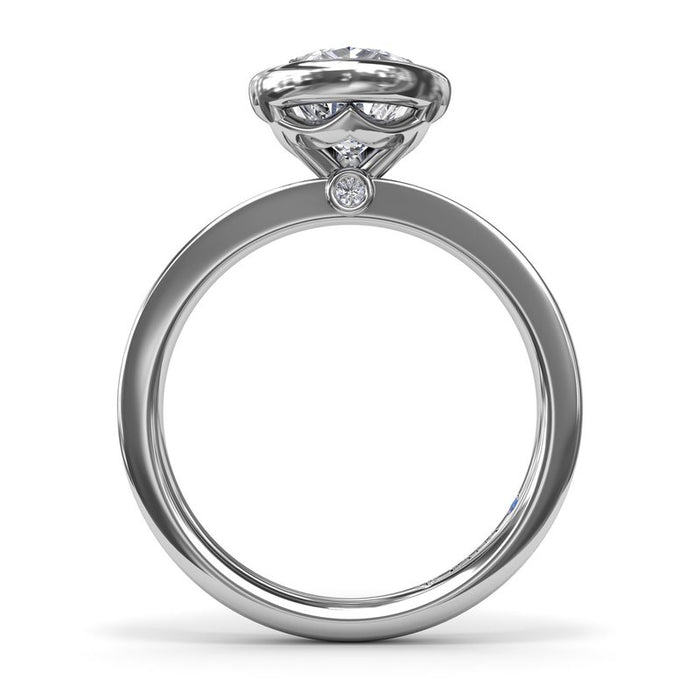 Bezel-Set Pear-Shape Engagement Ring Setting