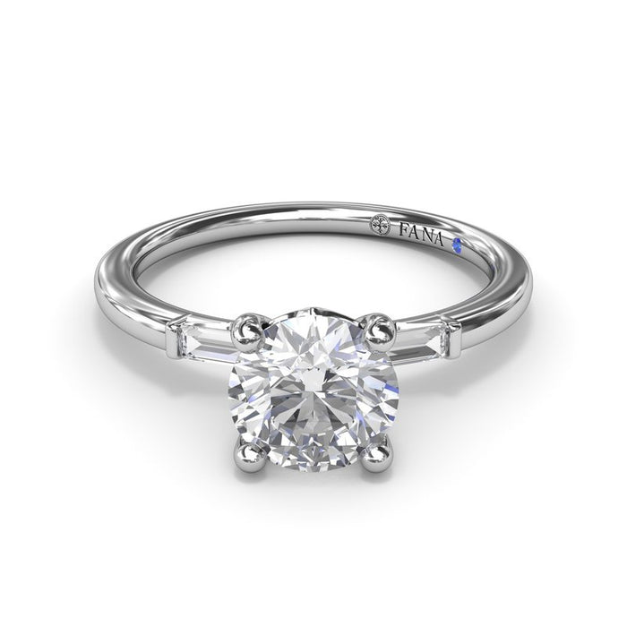 Baguette Side Stone Engagement Ring Setting