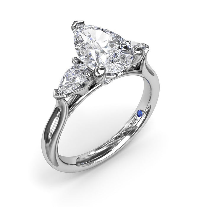 Three-Stone Pear-Shape Engagement Ring Setting
