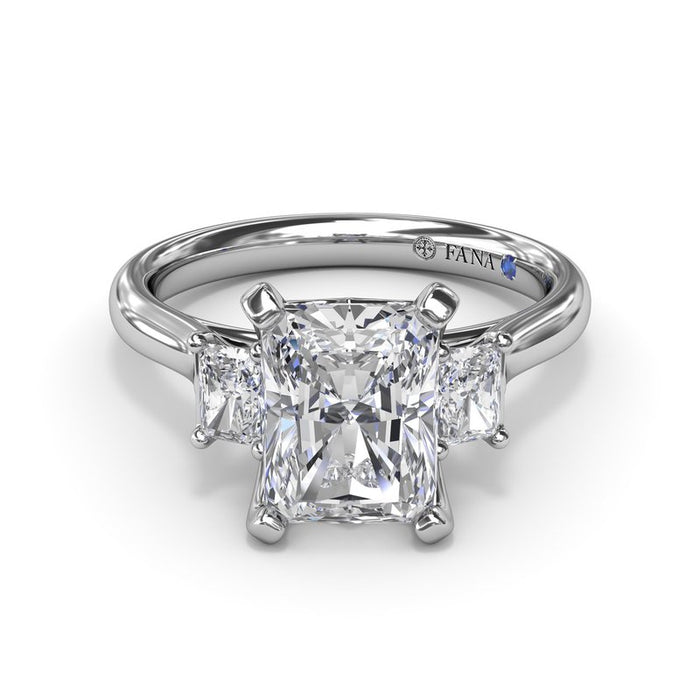 Three-Stone Radiant Engagement Ring Setting