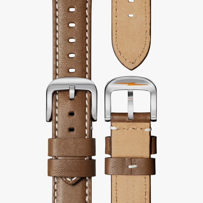 Shinola Runwell, White Dial with Tan Leather Strap