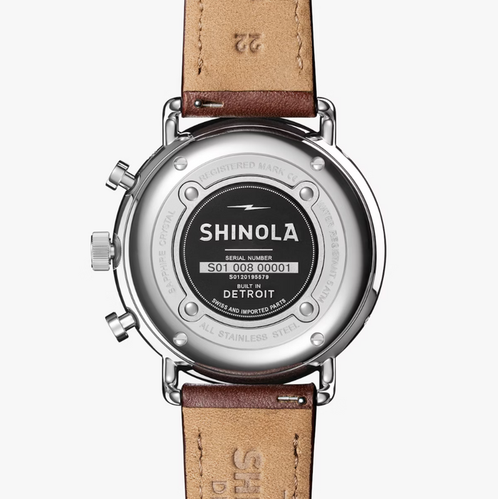 Shinola Canfield Sport, Midnight Blue Dial with Dark Cognac Leather Strap