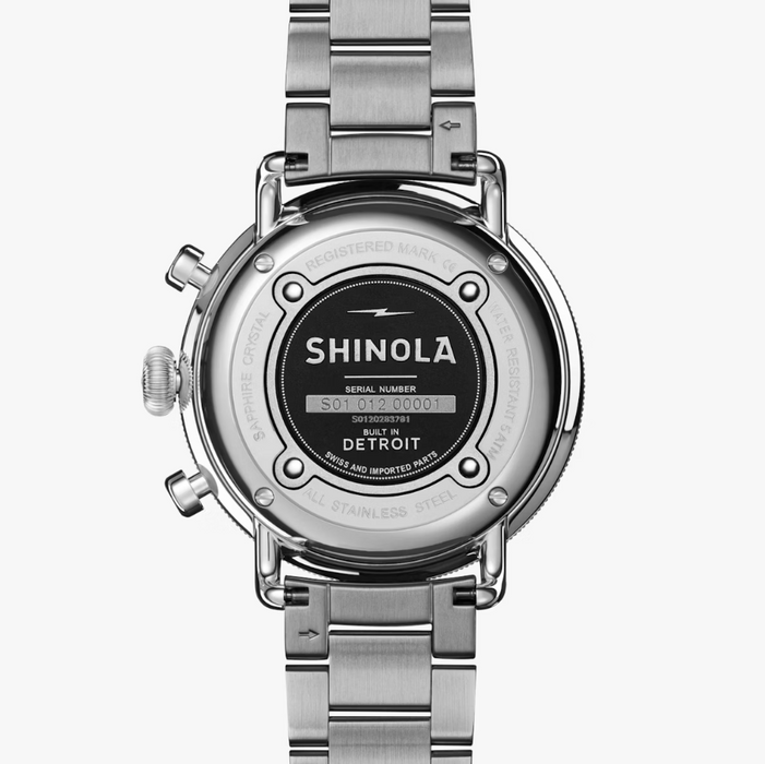 Shinola Canfield Chrono, Midnight Blue Dial with Stainless Steel Bracelet