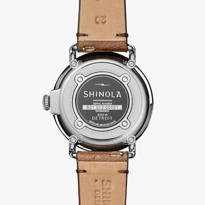 Shinola Runwell, Alabaster Dial with British Tan Leather Strap