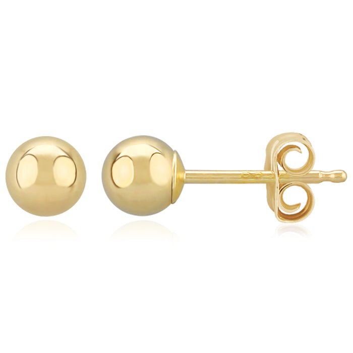 14K Yellow Gold 4mm Ball Stud Earrings