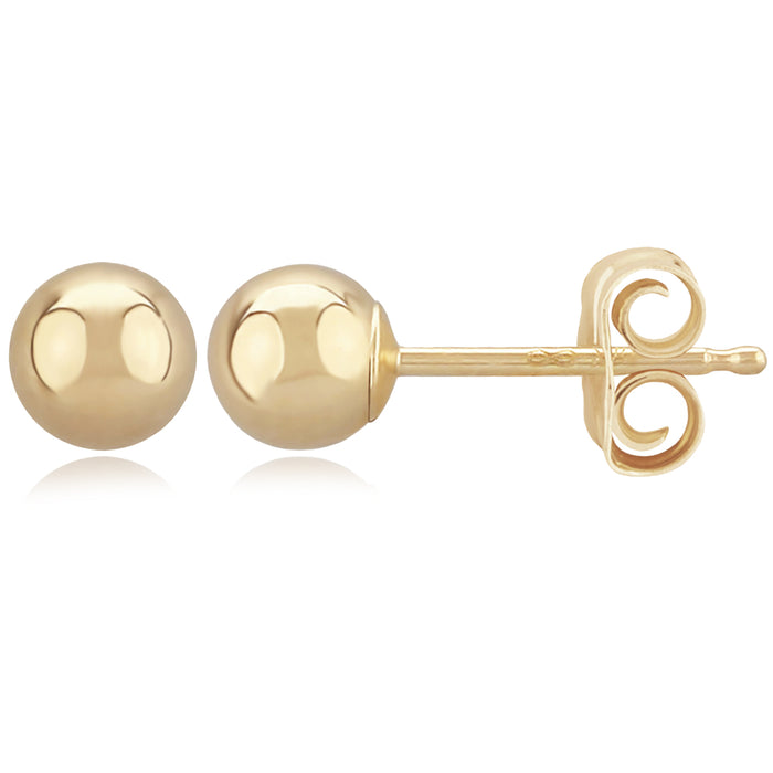 14K Yellow Gold 5mm Ball Stud Earrings