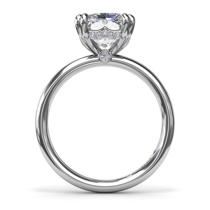 Radiant Solitaire with Hidden Halo Engagement Ring Setting