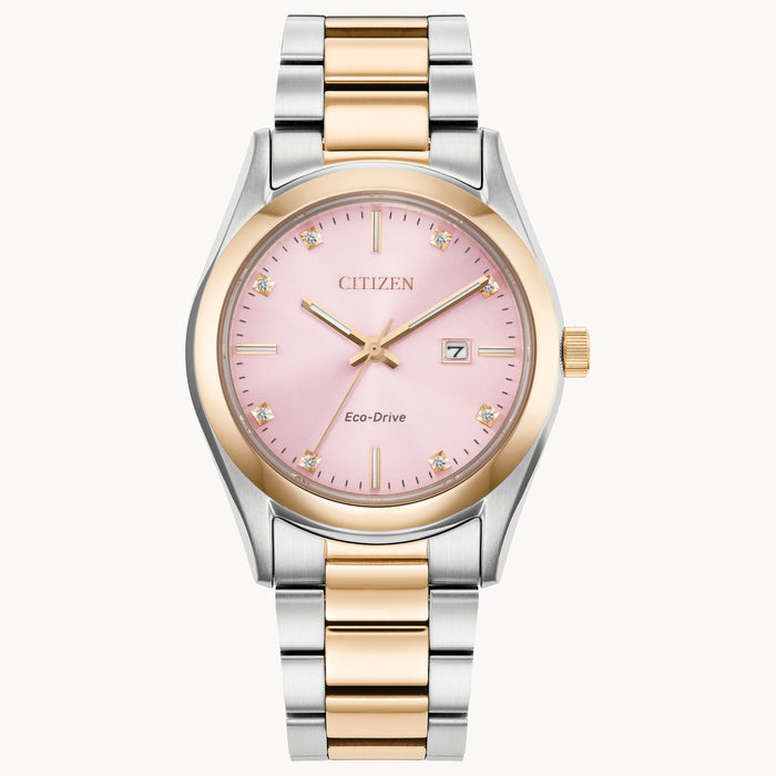 Citizen Women's Sport Luxury Two-Tone Stainless Steel and Pink Dial Eco-Drive Watch