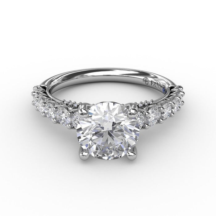 Openwork Diamond Shank and Bridge Detail Engagement Ring Setting