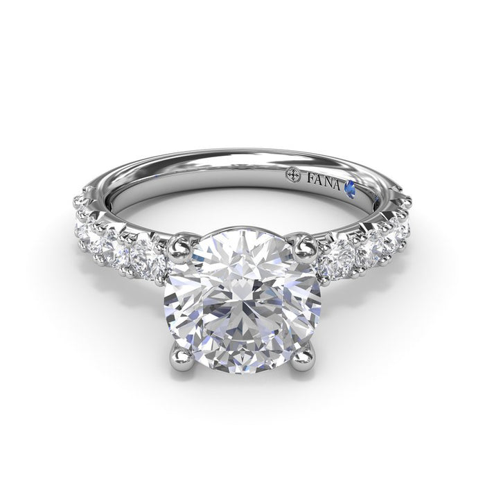 Double-Prong Diamond Shank Engagement Ring Setting