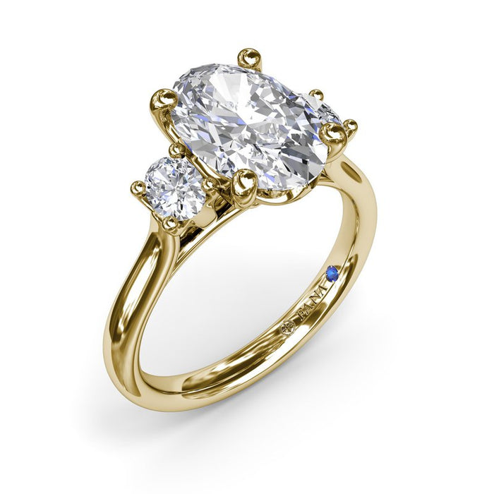 Three-Stone Oval Engagement Ring Setting
