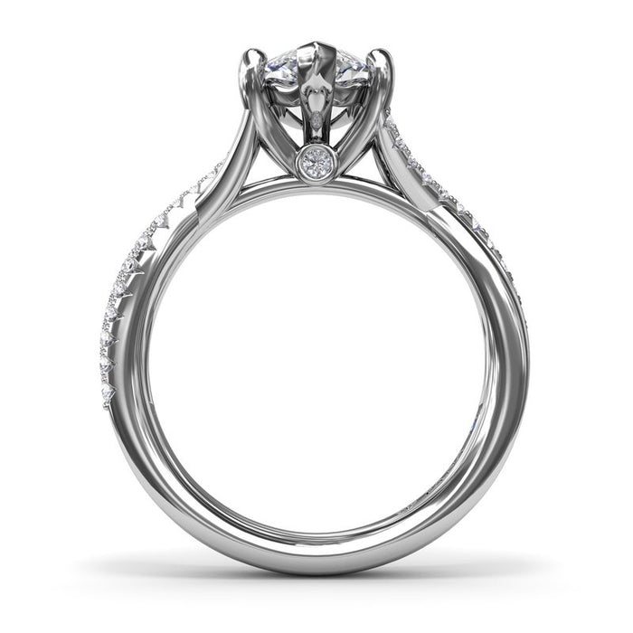 Alternating Diamond Twist Marquise-Cut Engagement Ring Setting