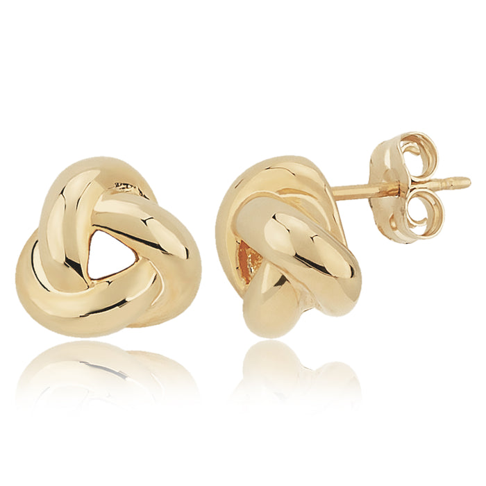 14K Yellow Gold Love Knot Stud Earrings