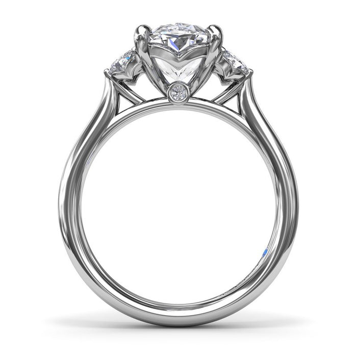 Marquise and Round Side Stones Engagement Ring Setting