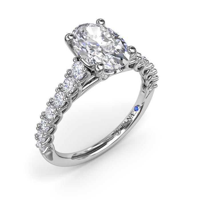 Trellis Set Oval Diamond Engagement Ring Setting