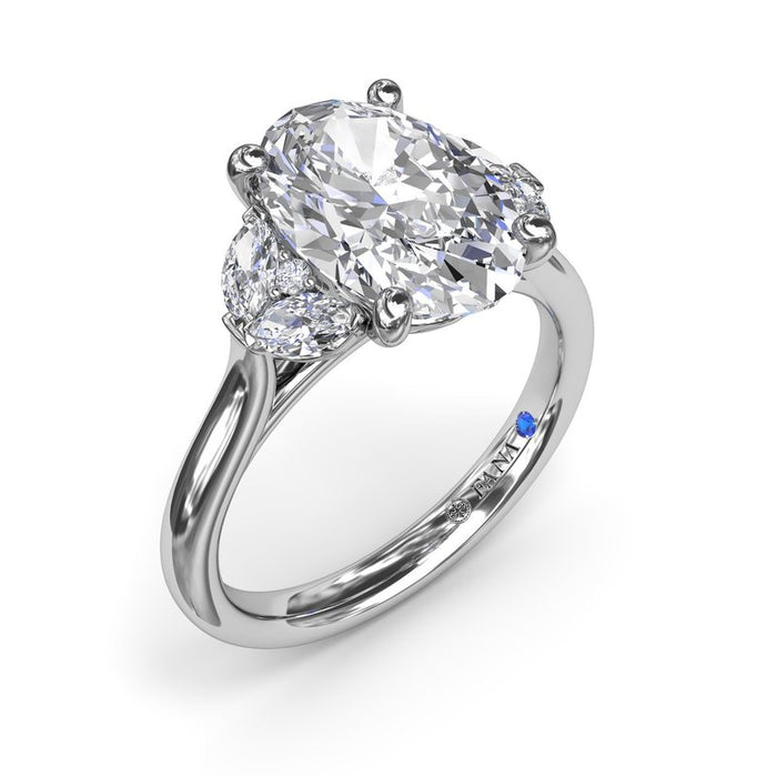 Marquise and Round Side Stones Engagement Ring Setting