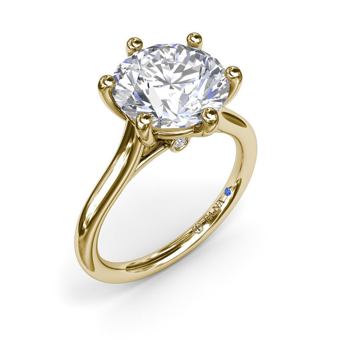 Six Prong Round Solitaire Engagement Ring Setting