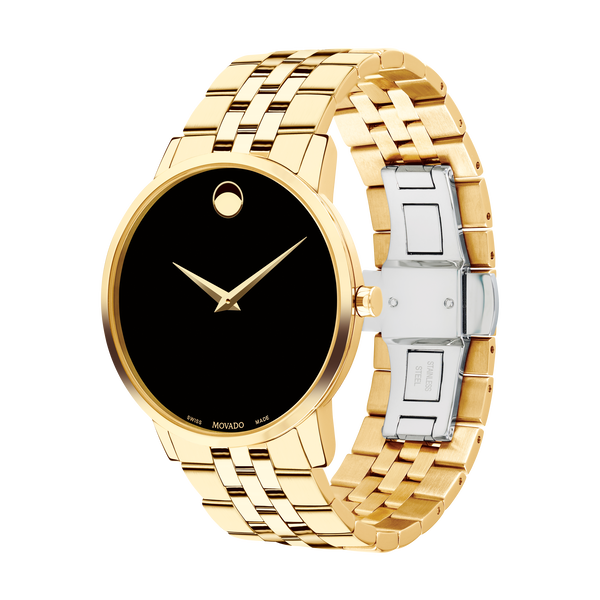 Movado Museum Classic Black Dial and Gold Tone Men's Watch