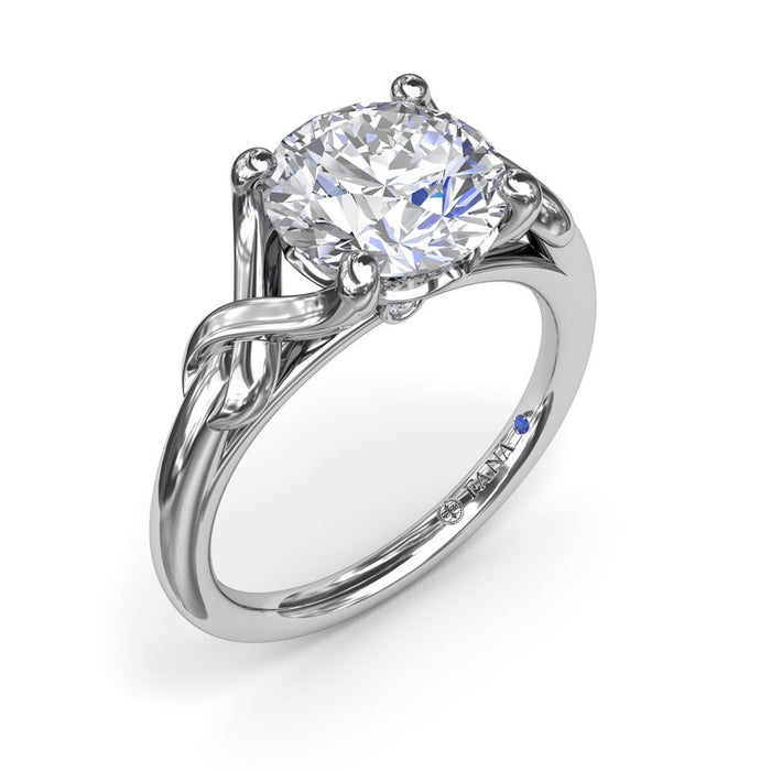 Smooth Love Knot Engagement Ring Setting
