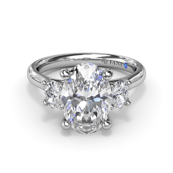 Three-Stone Oval Engagement Ring Setting