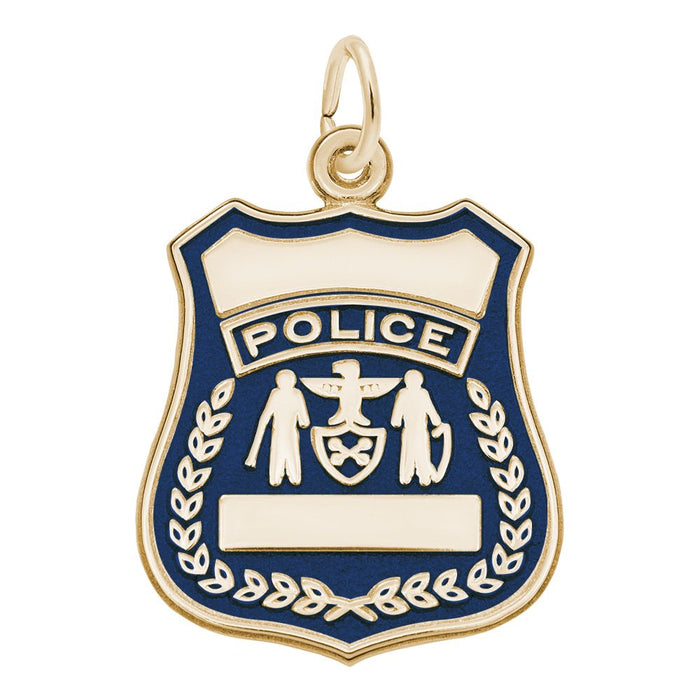 Painted Police Badge Charm