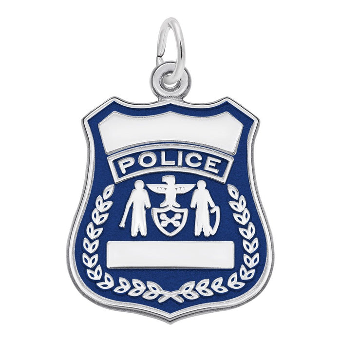 Painted Police Badge Charm