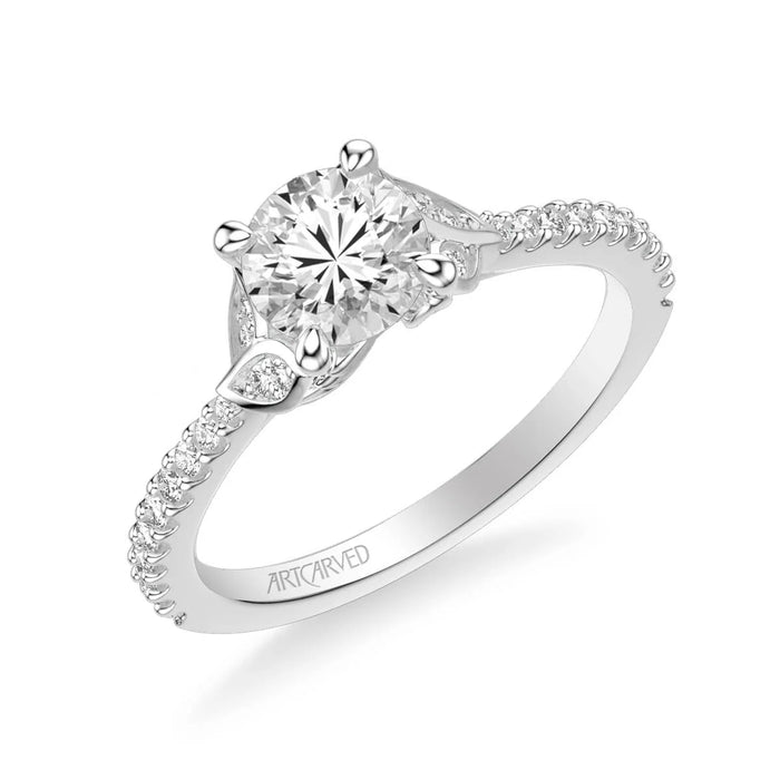 Bluebelle Contemporary Side Stone Floral Engagement Ring Setting
