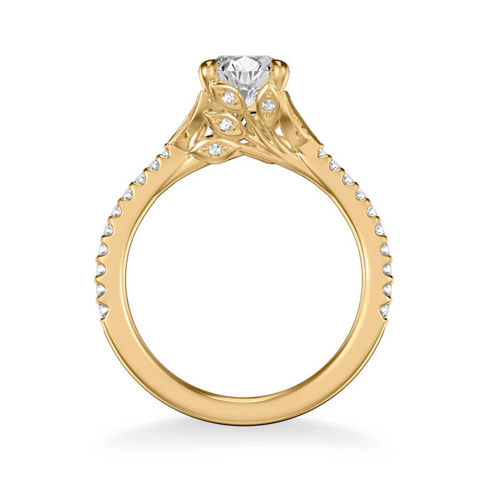Bluebelle Contemporary Side Stone Floral Engagement Ring Setting