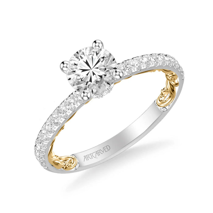 Cora Classic Side Stone Engagement Ring Setting