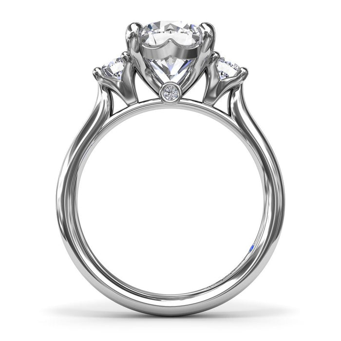 Three-Stone Round Engagement Ring Setting