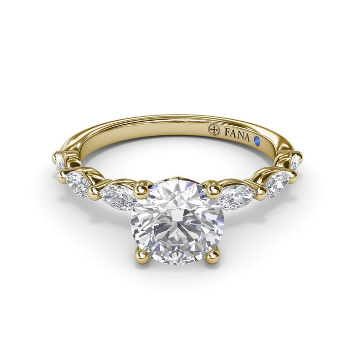 Marquise Diamond Shank Engagement Ring Setting