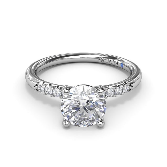 Quarter Diamond Shank Engagement Ring Setting